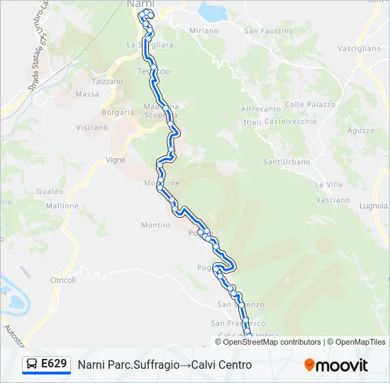 E629 Bus Line Map