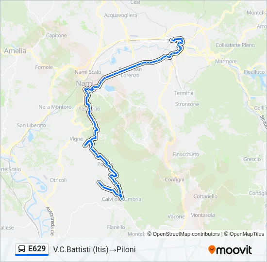 E629 Bus Line Map