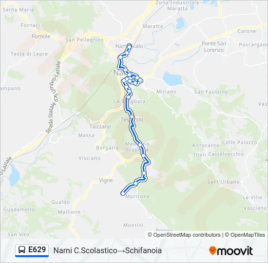 E629 Bus Line Map
