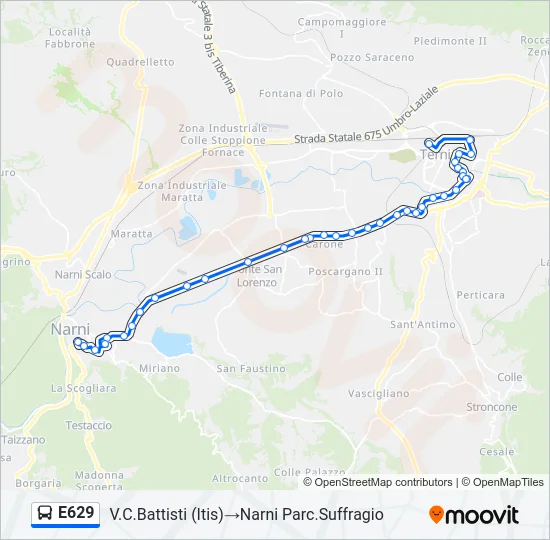 E629 Bus Line Map