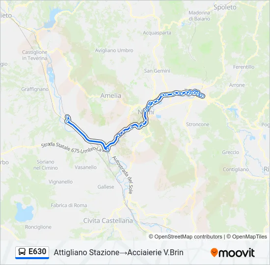 E630 Bus Line Map