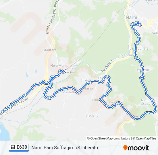 E630 Bus Line Map