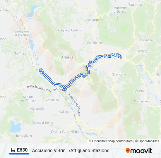 E630 Bus Line Map