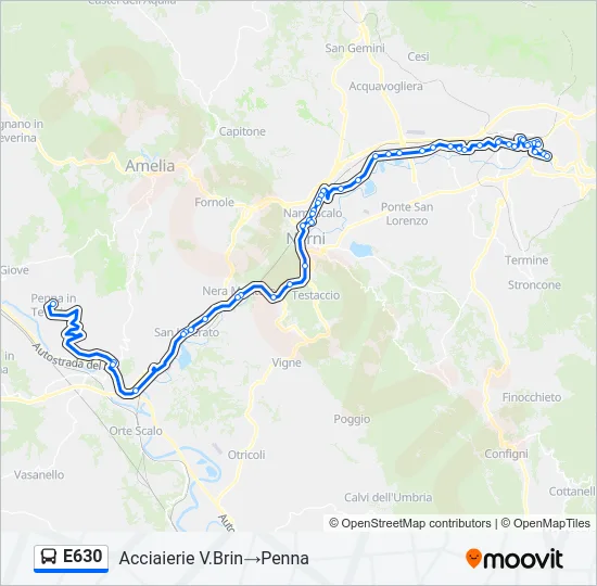 E630 Bus Line Map