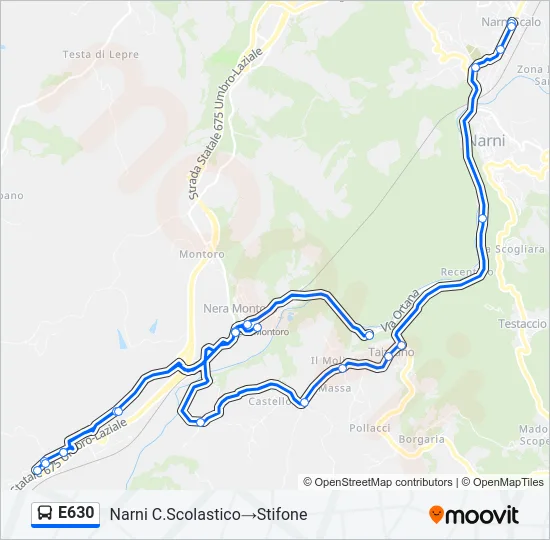 E630 Bus Line Map