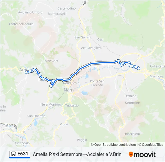 E631 Bus Line Map