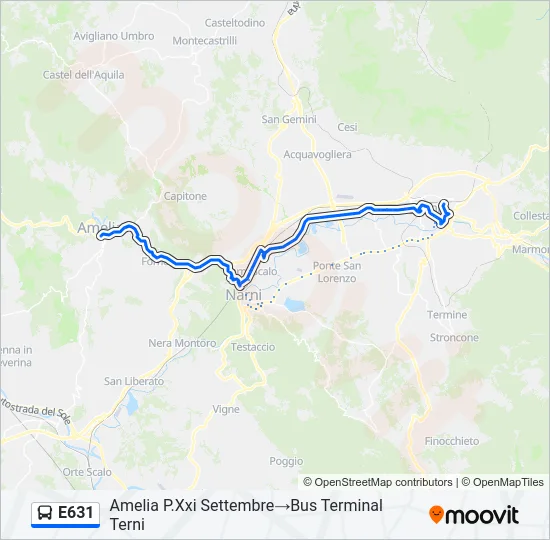 E631 Bus Line Map