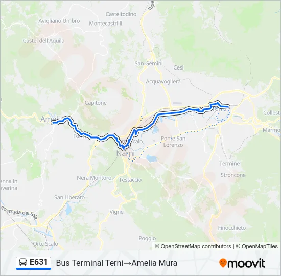 E631 Bus Line Map