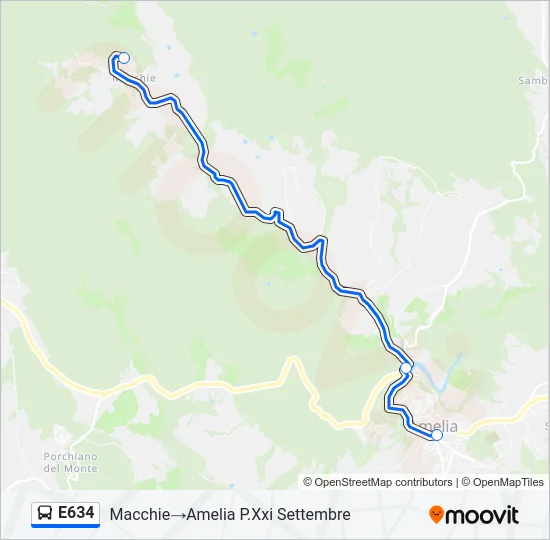 E634 Bus Line Map