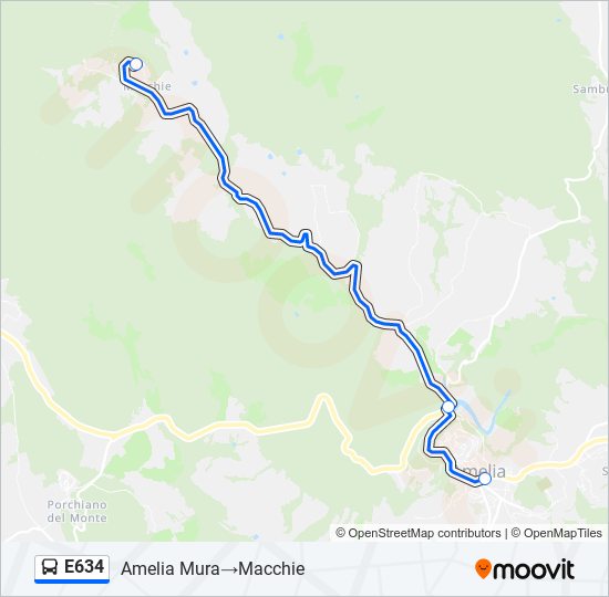 Percorso linea bus E634