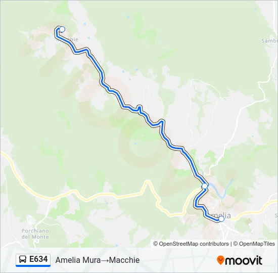 E634 Bus Line Map