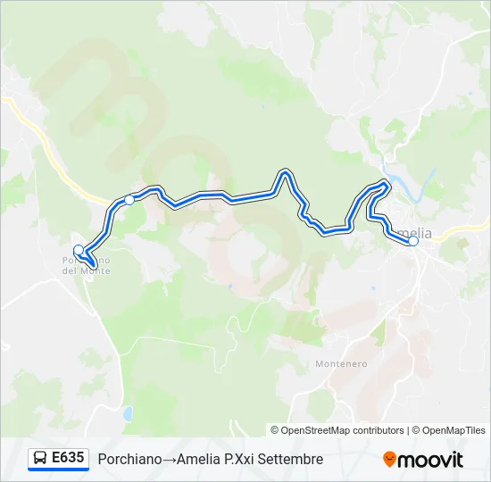 E635 Bus Line Map