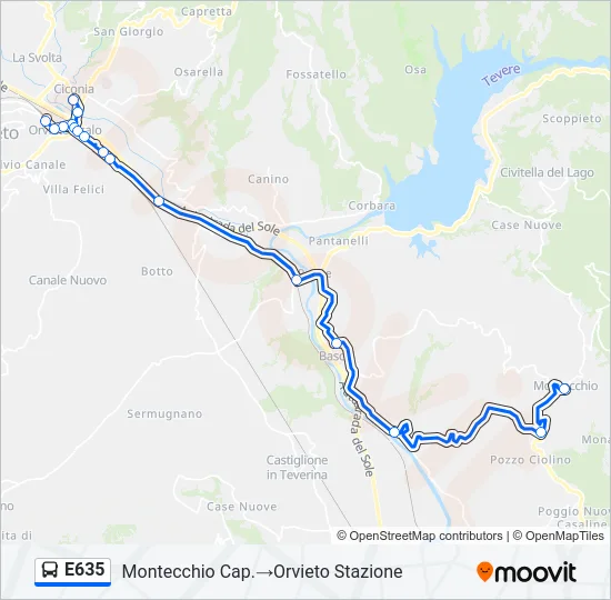 E635 Bus Line Map