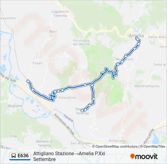 E636 Bus Line Map
