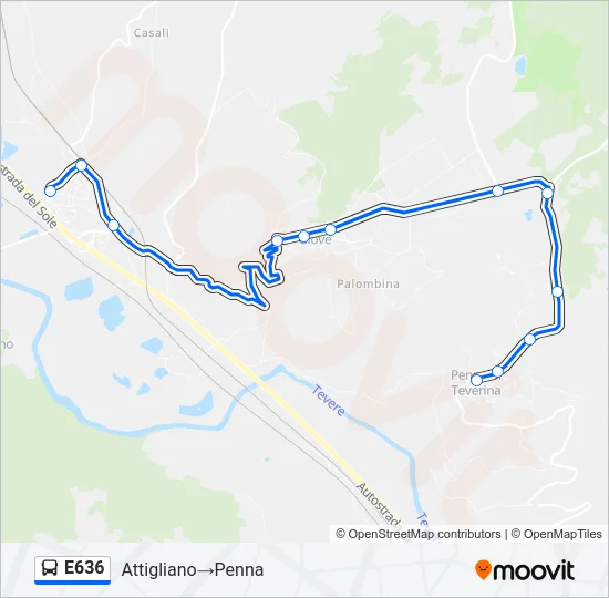 E636 Bus Line Map