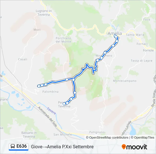E636 Bus Line Map