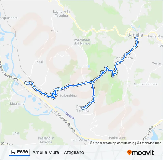 E636 Bus Line Map