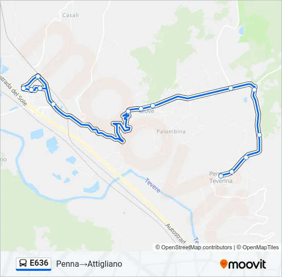 E636 Bus Line Map