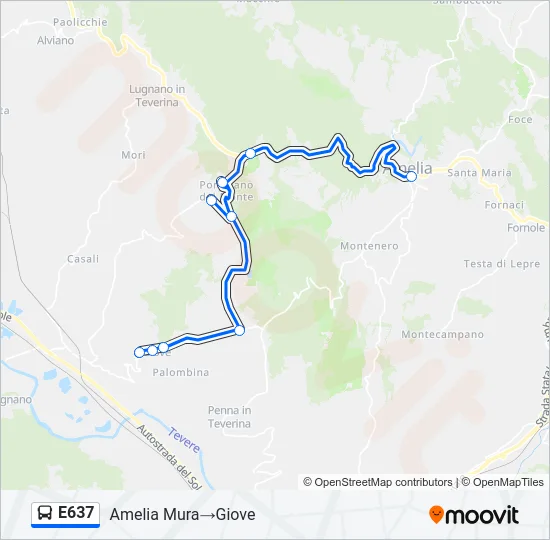 E637 Bus Line Map