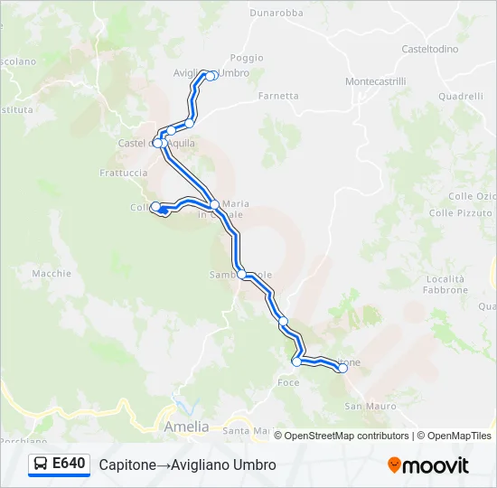 E640 Bus Line Map