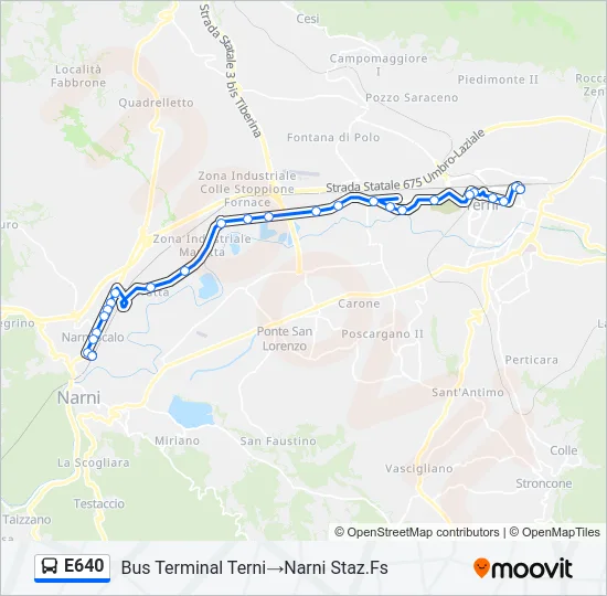E640 Bus Line Map