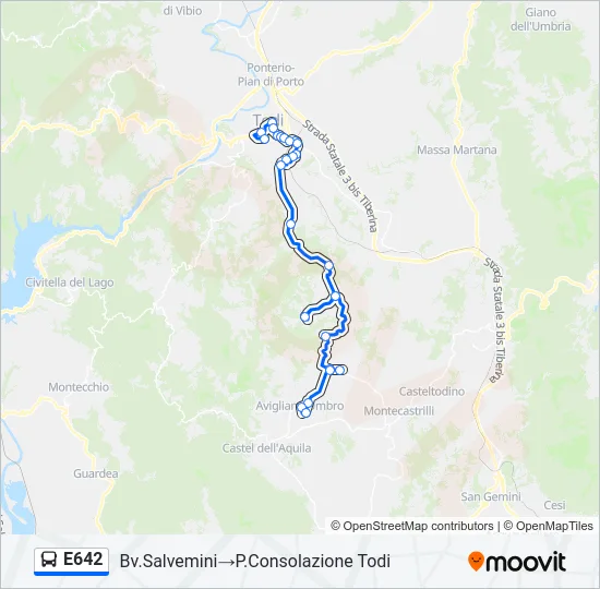 E642 Bus Line Map