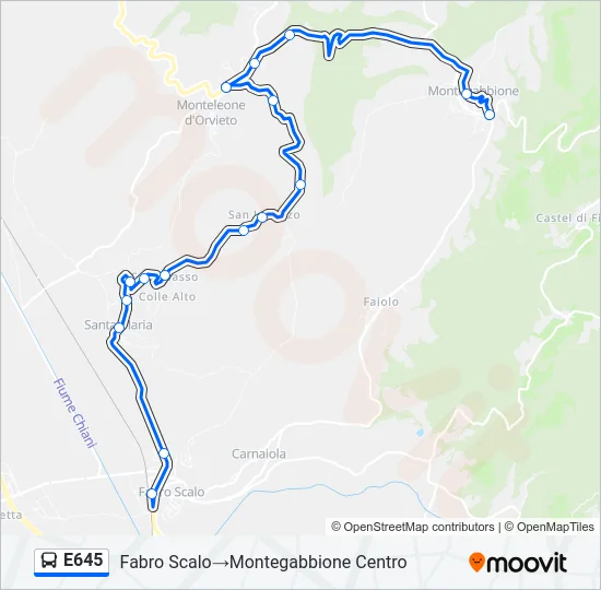 E645 Bus Line Map