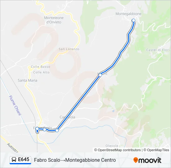 E645 Bus Line Map