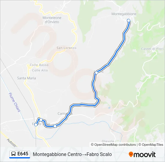 E645 Bus Line Map