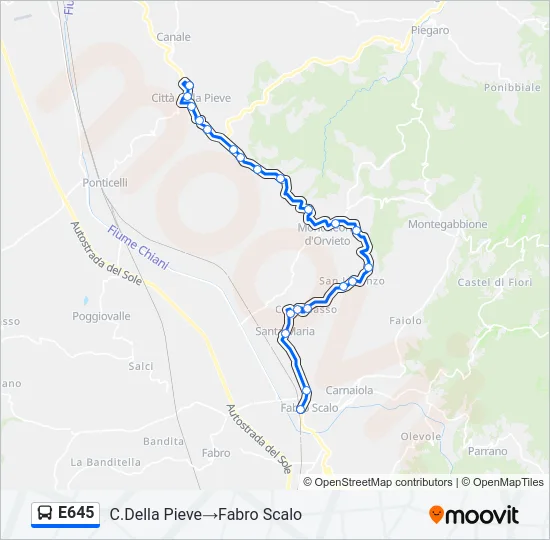 E645 Bus Line Map