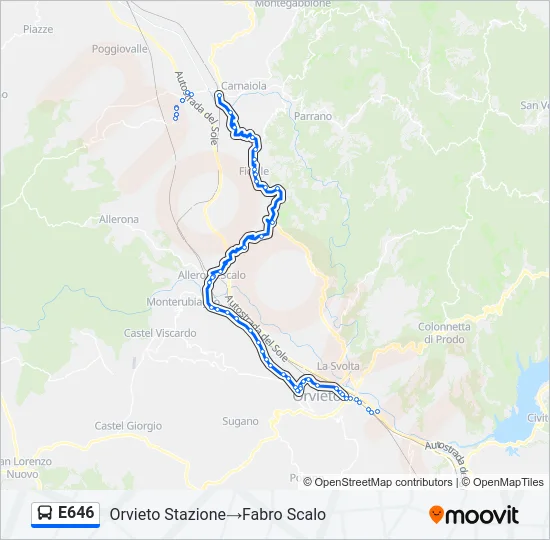 E646 Bus Line Map