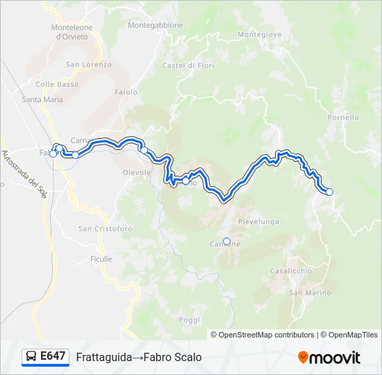 E647 Bus Line Map