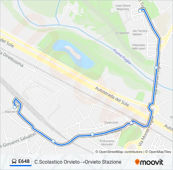 E648 Bus Line Map
