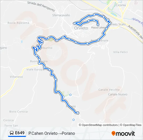 E649 Bus Line Map
