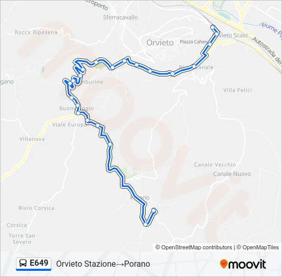 E649 Bus Line Map