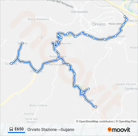 E650 Bus Line Map