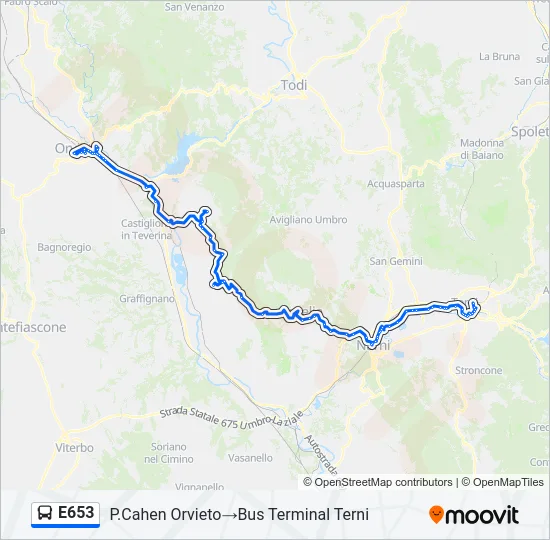 E653 Bus Line Map
