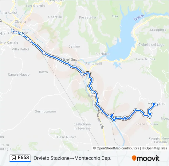 E653 Bus Line Map