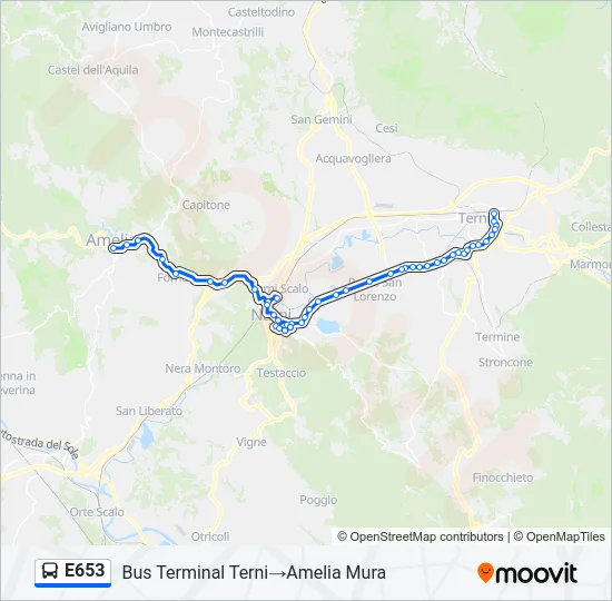 E653 Bus Line Map