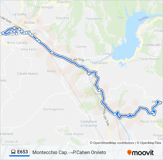 E653 Bus Line Map