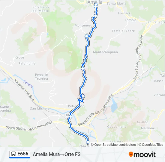 E656 Bus Line Map