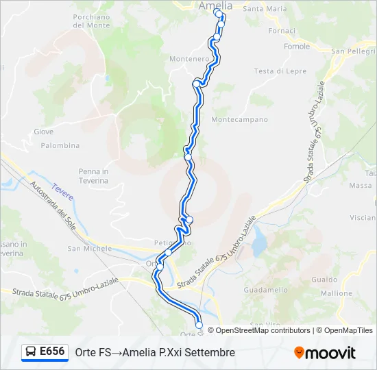 E656 Bus Line Map