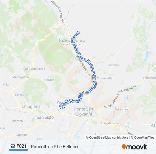 F021 bus Line Map