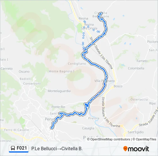 F021 Bus Line Map