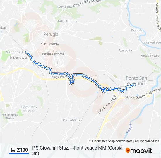 Z100 Bus Line Map