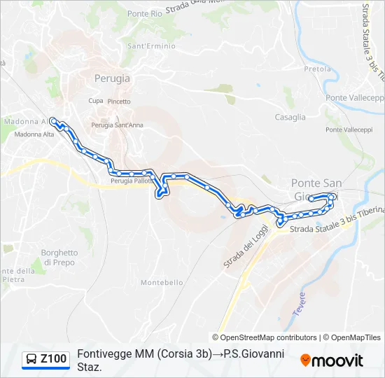 Z100 Bus Line Map