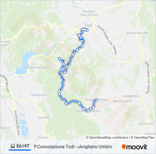 E619T Bus Line Map