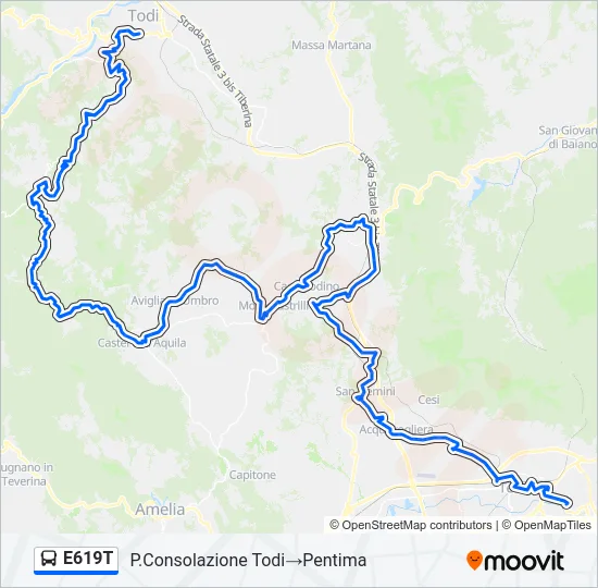E619T Bus Line Map