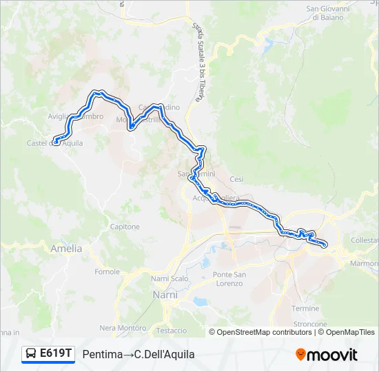 E619T Bus Line Map