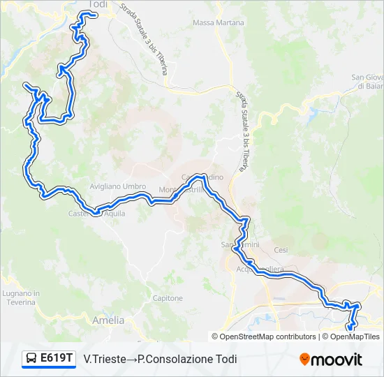E619T Bus Line Map